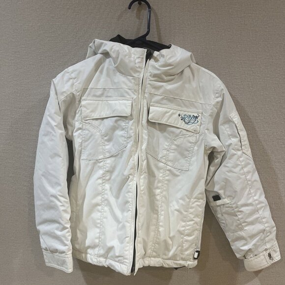 Roxy Other - ROXY Puffer Hooded Winter Jacket White Youth Size Medium M Girl